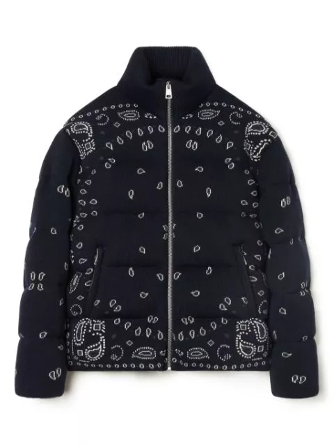 Alanui Bandana jacquard puffer jacket Men 0113