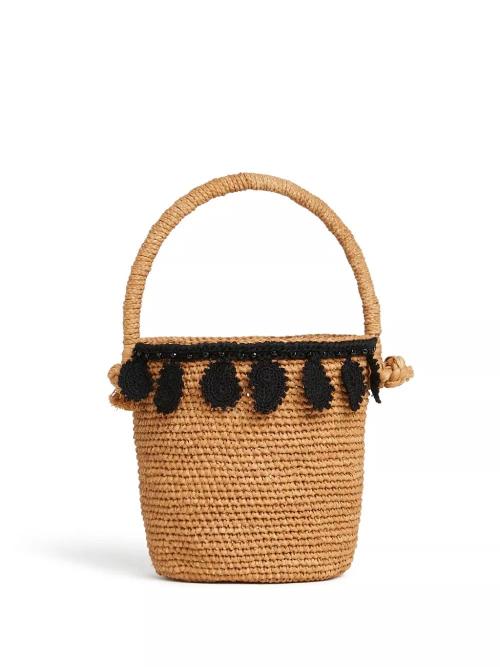 Alanui paisley-applique raffia basket bag Women 0114