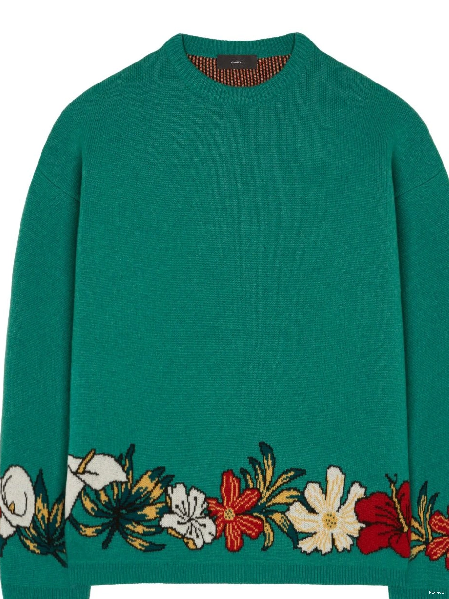 Cheap cashmere Women Alanui intarsia-knit floral jumper 0214