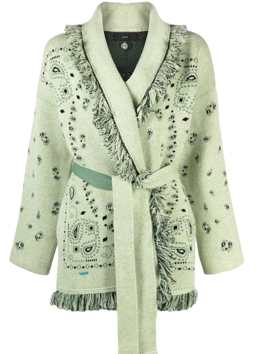 Cheap Women bandana-jacquard Icon cashmere Alanui cardigan 0214