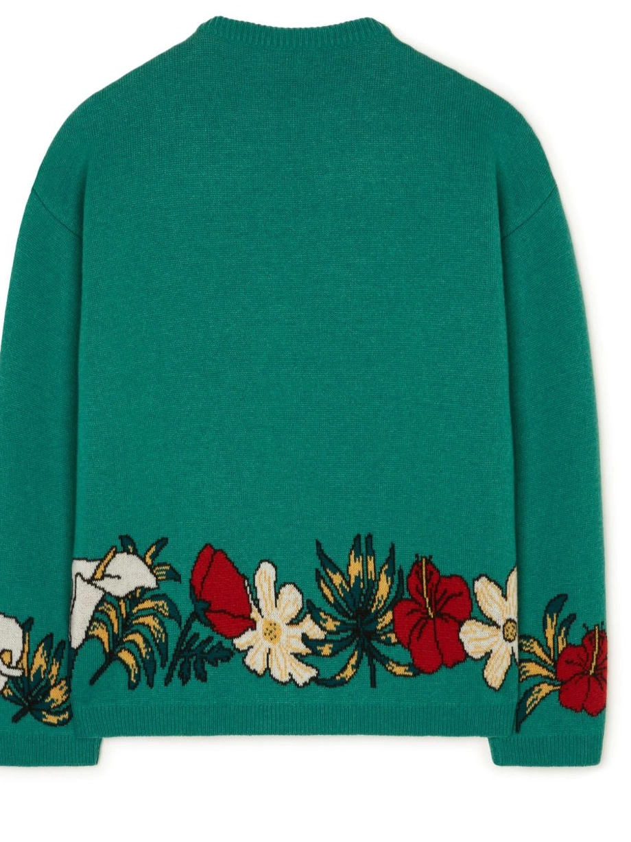 Cheap cashmere Women Alanui intarsia-knit floral jumper 0214